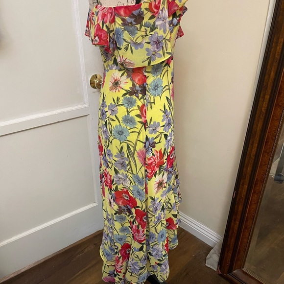 INC International Concepts Yellow Ruffled Tie Front Sundress - Picture 4 of 5